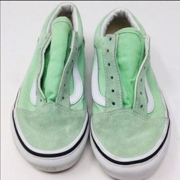 Vans mint green tennis shoes children’s size 2 suede leather - Picture 8 of 9